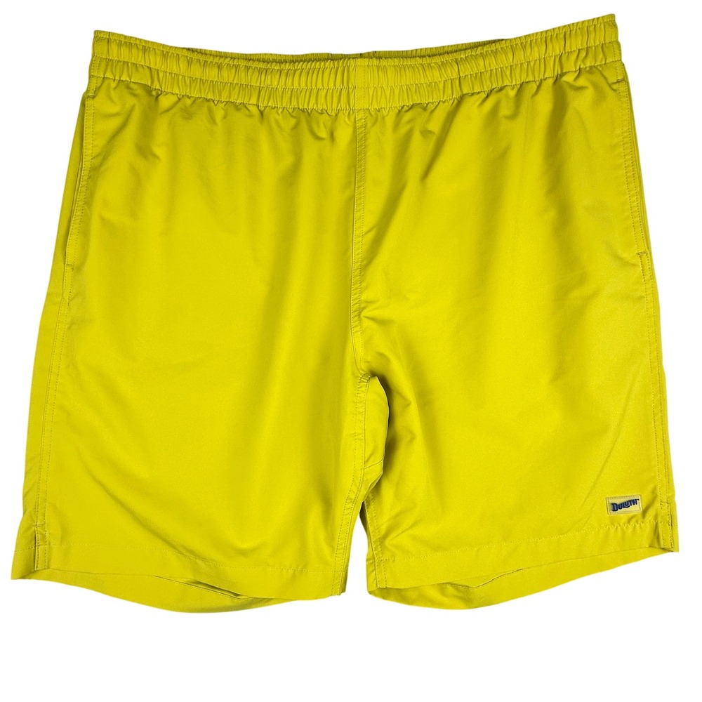 Duluth Trading Co Mens Unlined Shorts Swim Running Quick Dry 2XL XXL Yellow
